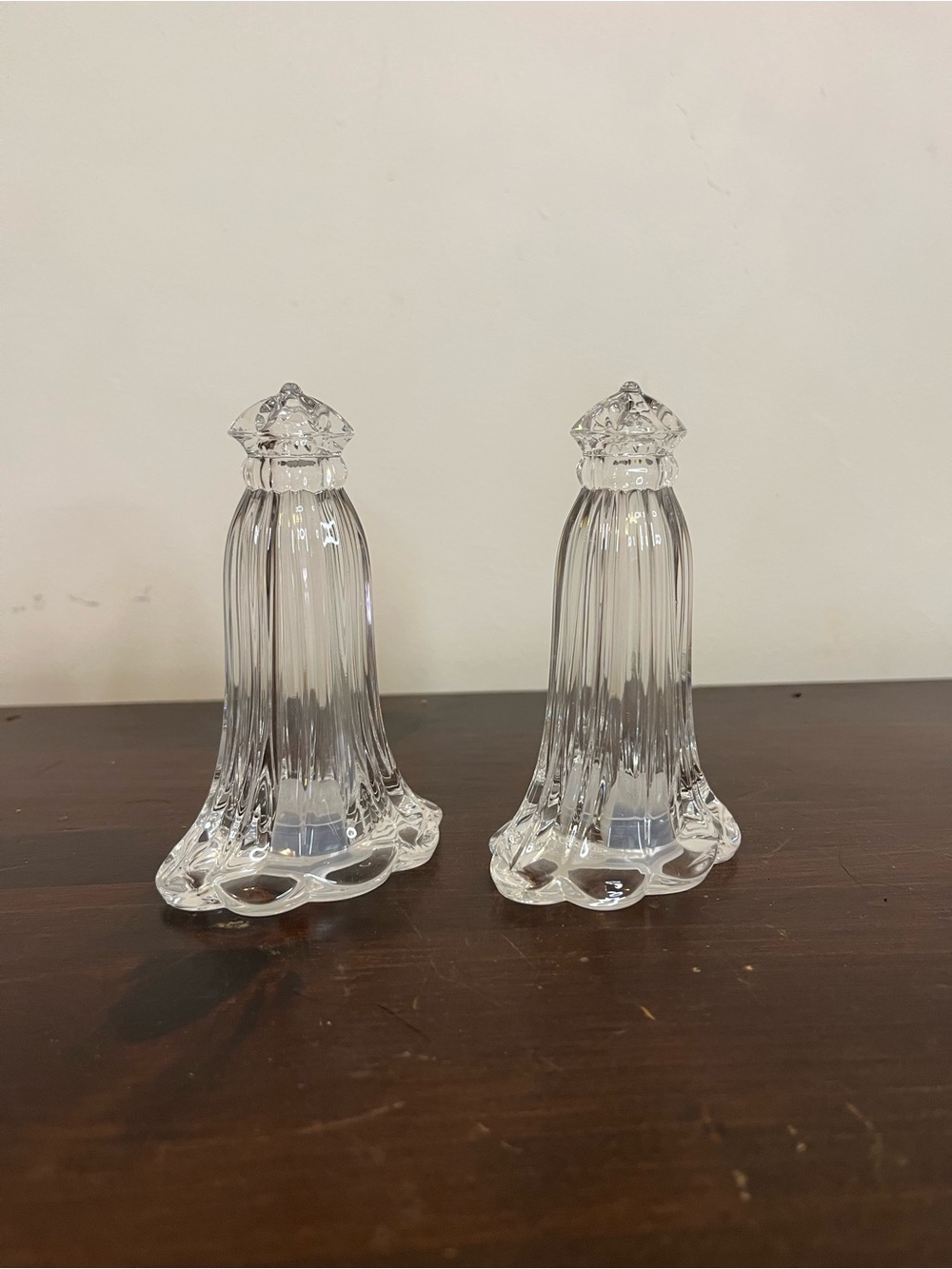 Vintage 1990s Oneida Crystal Juilliard salt & pepper shaker set EUC